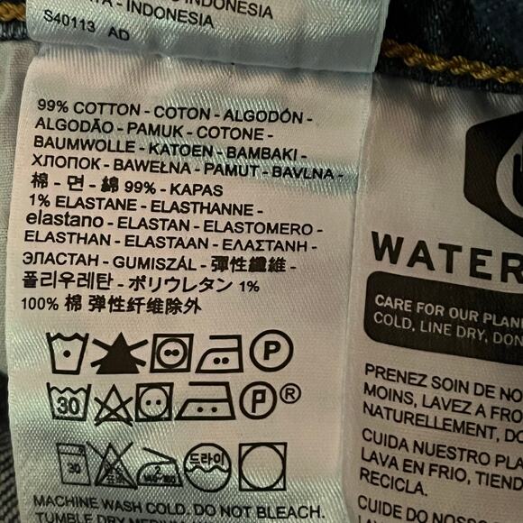 Levi’s Wedgie Straight Jeans Women’s 27 High Rise Button Fly Water<Less Stretch - Picture 6 of 7